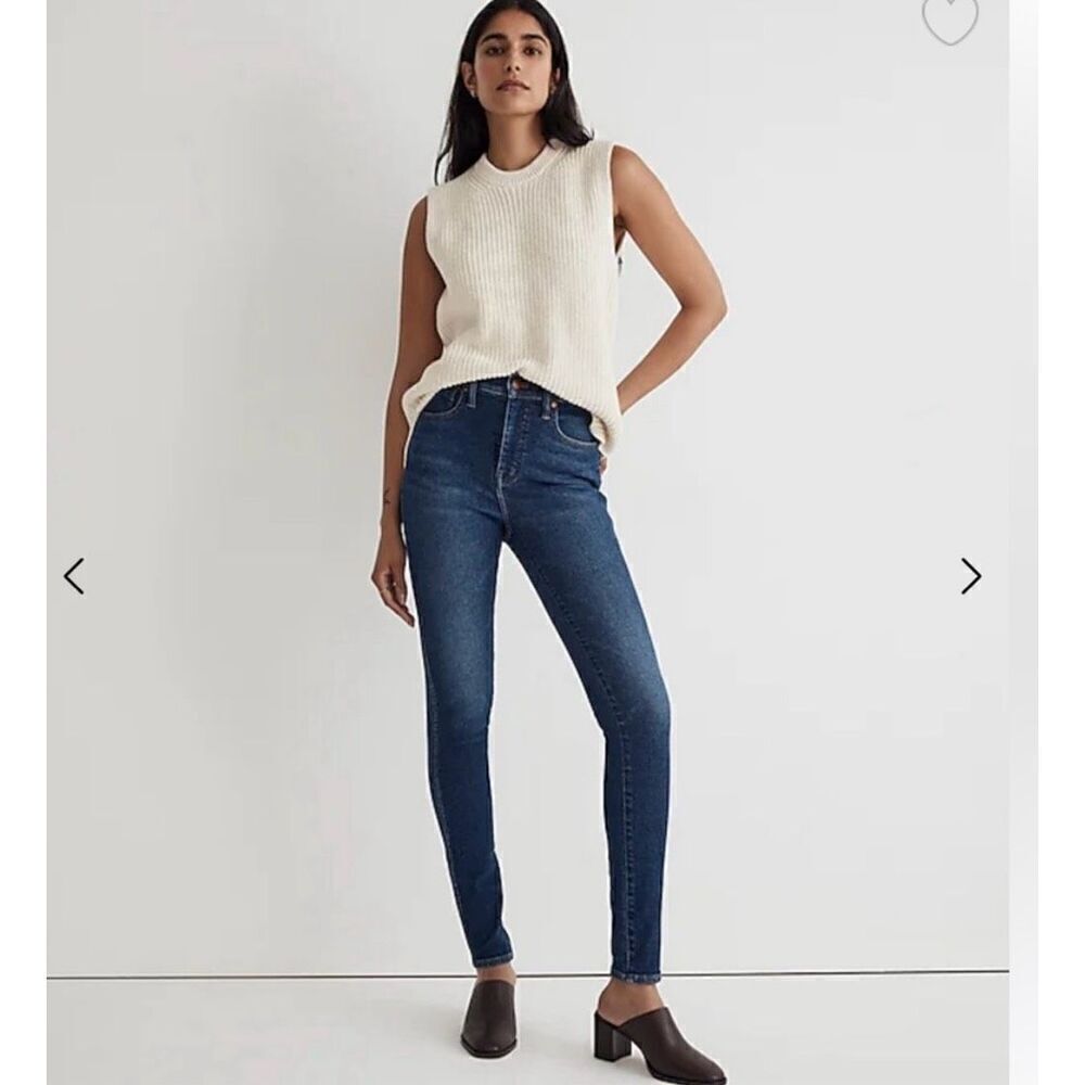 Madewell Women's 35 10" High Rise Skinny Jeans Classic Wash Denim Stretch Casual